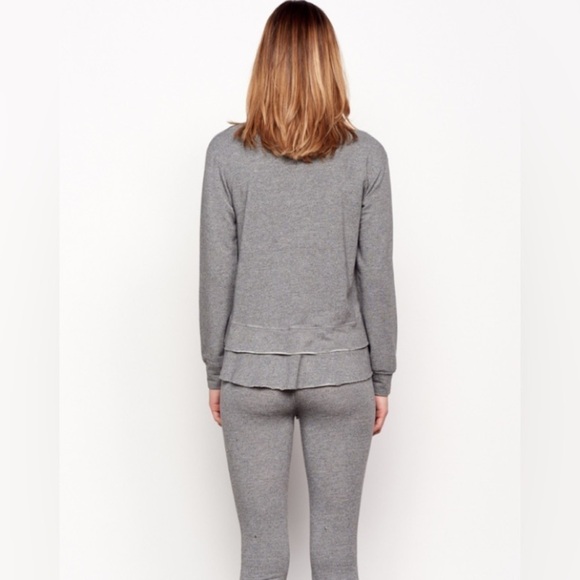 Sundry tiered pullover scoop neck sweatshirt in heathered grey size 0 XS - Picture 2 of 11